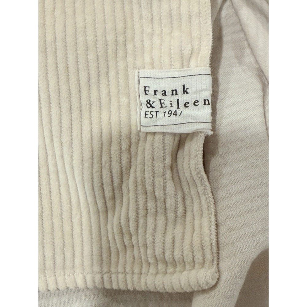 Frank & Eileen Women Shirt L Barry Beige Italian Corduroy Button Down‎ - Picture 9 of 10